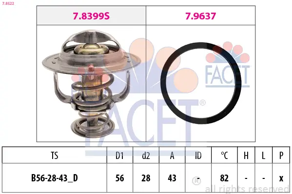 Neue Ware FACET 7.8522 - Thermostat, Kühlmittel