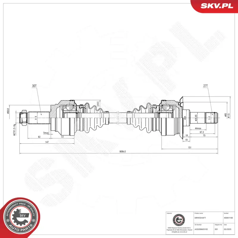 ESEN SKV 40SKV183 - Antriebswelle Top-Preis