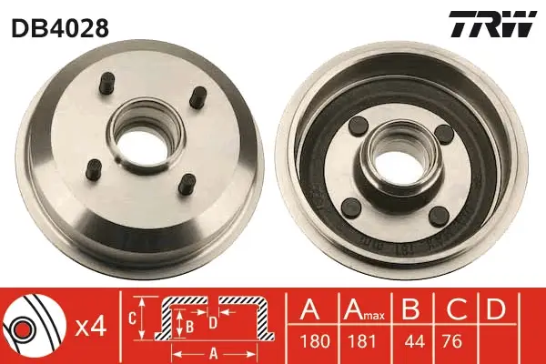TRW DB4028 - Bremstrommel Heißes Angebot