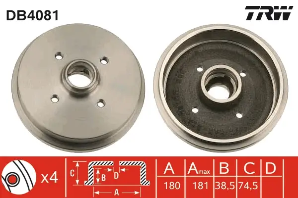 TRW DB4081 - Bremstrommel Highlight