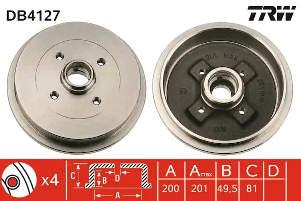 TRW DB4127 - Bremstrommel Direktkauf