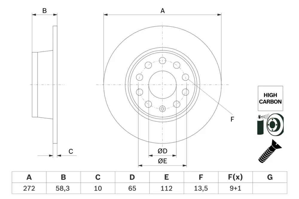 BOSCH 0 986 479 F23 - Bremsscheibe Neu Im Sortiment