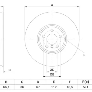 BOSCH 0 986 479 F58 - Bremsscheibe Saisonangebot