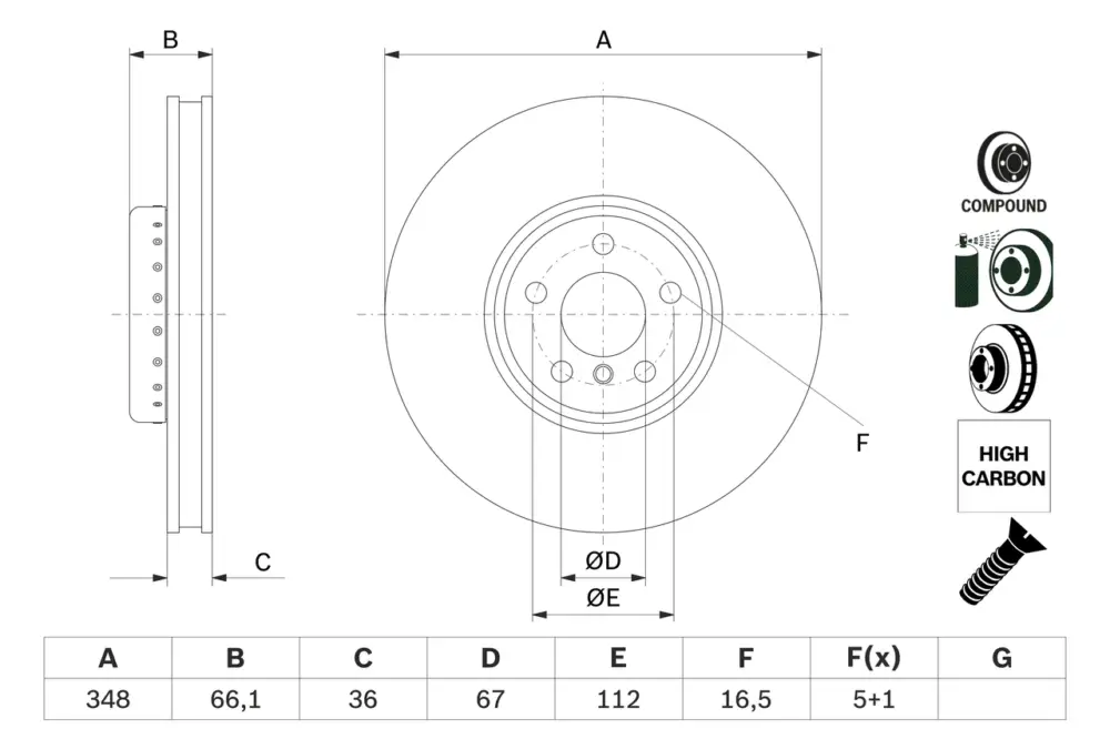 BOSCH 0 986 479 F58 - Bremsscheibe Saisonangebot