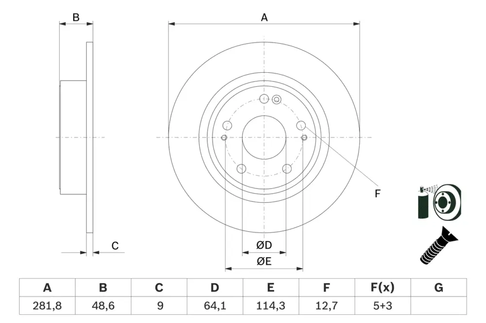 Ausverkauf BOSCH 0 986 479 F76 - Bremsscheibe