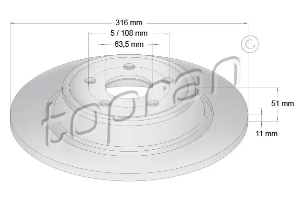 Markenware TOPRAN 305 101 - Bremsscheibe