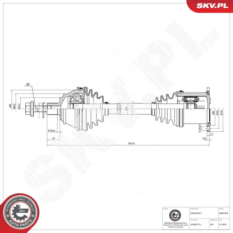 Aktuell ESEN SKV 40SKV078 - Antriebswelle