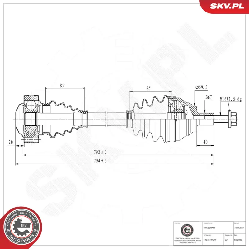 Schnäppchen ESEN SKV 40SKV277 - Antriebswelle