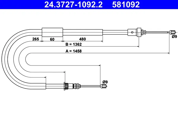 Angebot ATE 24.3727-1092.2 - Seilzug, Feststellbremse