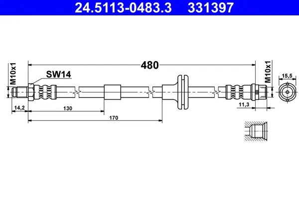 ATE 24.5113-0483.3 - Bremsschlauch Rabatt