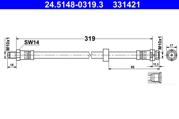 ATE 24.5148-0319.3 - Bremsschlauch Neue Kollektion