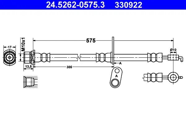 Billig ATE 24.5262-0575.3 - Bremsschlauch