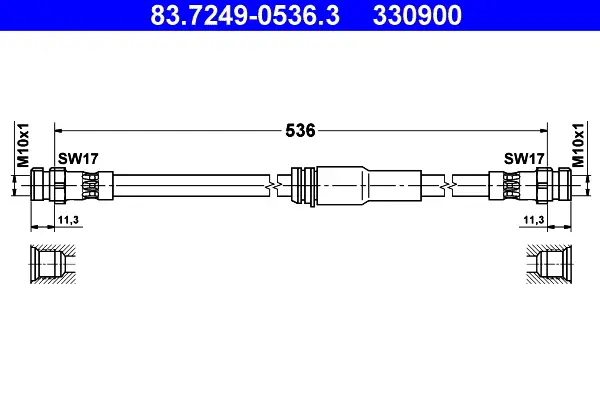 ATE 83.7249-0536.3 - Bremsschlauch Markenprodukt