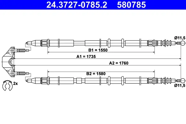 ATE 24.3727-0785.2 - Seilzug, Feststellbremse Angebot