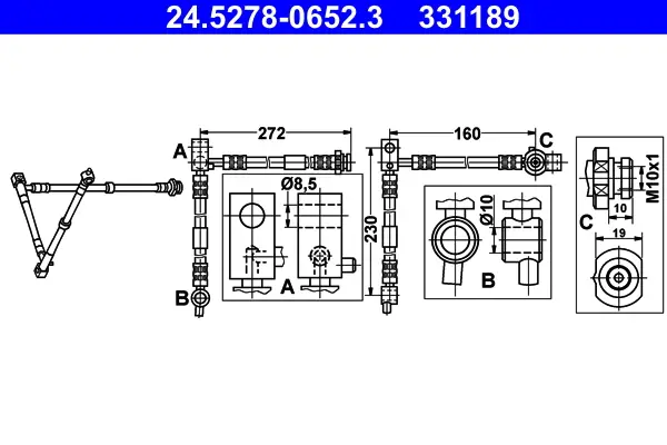 ATE 24.5278-0652.3 - Bremsschlauch Neu Im Sortiment