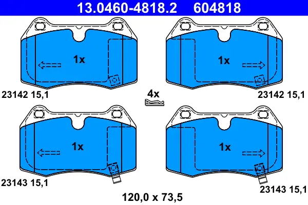 Letzte Chance ATE 13.0460-4818.2 - Bremsbelagsatz, Scheibenbremse