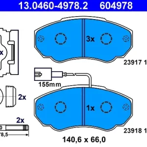 ATE 13.0460-4978.2 - Bremsbelagsatz, Scheibenbremse Top-Angebot