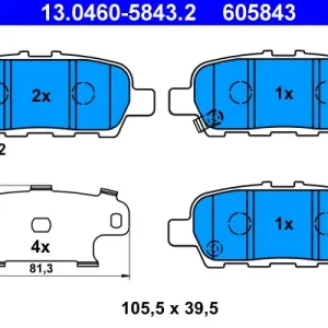 Neuheit ATE 13.0460-5843.2 - Bremsbelagsatz, Scheibenbremse