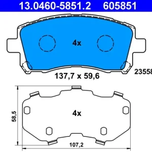 Markenprodukt ATE 13.0460-5851.2 - Bremsbelagsatz, Scheibenbremse