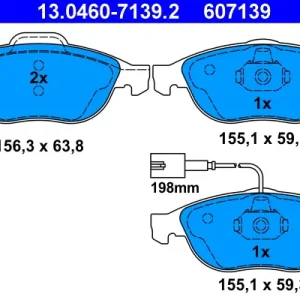 Neue Kollektion ATE 13.0460-7139.2 - Bremsbelagsatz, Scheibenbremse