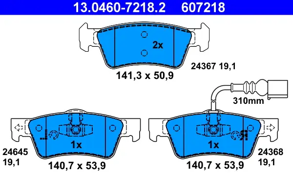 Wochenendangebot ATE 13.0460-7218.2 - Bremsbelagsatz, Scheibenbremse