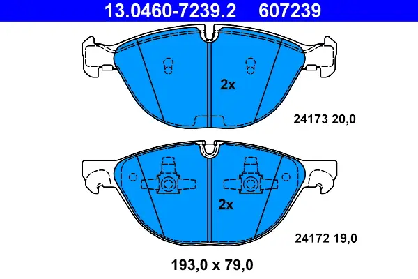 ATE 13.0460-7239.2 - Bremsbelagsatz, Scheibenbremse Knallerangebot