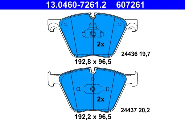 Versand Am Gleichen Tag ATE 13.0460-7261.2 - Bremsbelagsatz, Scheibenbremse