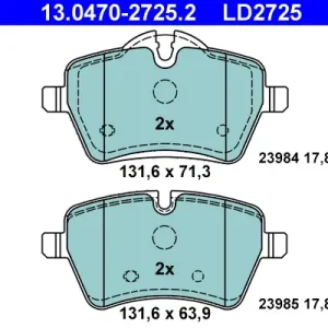 ATE 13.0470-2725.2 - Bremsbelagsatz, Scheibenbremse - ATE Ceramic Heißes Angebot