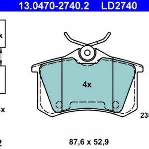 ATE 13.0470-2740.2 - Bremsbelagsatz, Scheibenbremse - ATE Ceramic Must-Have