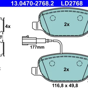 Preiswert ATE 13.0470-2768.2 - Bremsbelagsatz, Scheibenbremse - ATE Ceramic