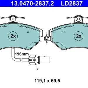 Neue Ware ATE 13.0470-2837.2 - Bremsbelagsatz, Scheibenbremse - ATE Ceramic