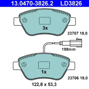 ATE 13.0470-3826.2 - Bremsbelagsatz, Scheibenbremse - ATE Ceramic Aktuell