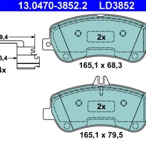 ATE 13.0470-3852.2 - Bremsbelagsatz, Scheibenbremse - ATE Ceramic Begrenztes Angebot