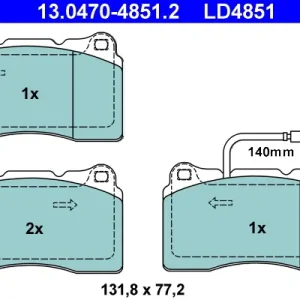 ATE 13.0470-4851.2 - Bremsbelagsatz, Scheibenbremse - ATE Ceramic Garantierte Lieferung