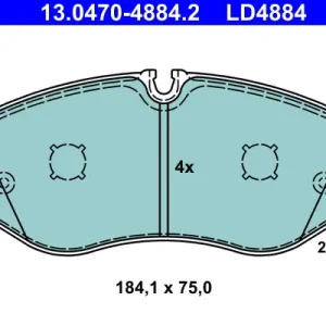 Neue Kollektion ATE 13.0470-4884.2 - Bremsbelagsatz, Scheibenbremse - ATE Ceramic