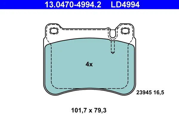 ATE 13.0470-4994.2 - Bremsbelagsatz, Scheibenbremse - ATE Ceramic Mega-Angebot