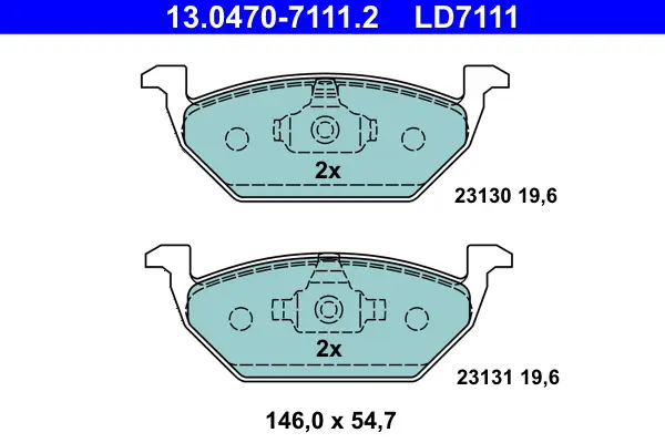 ATE 13.0470-7111.2 - Bremsbelagsatz, Scheibenbremse - ATE Ceramic Heißes Angebot