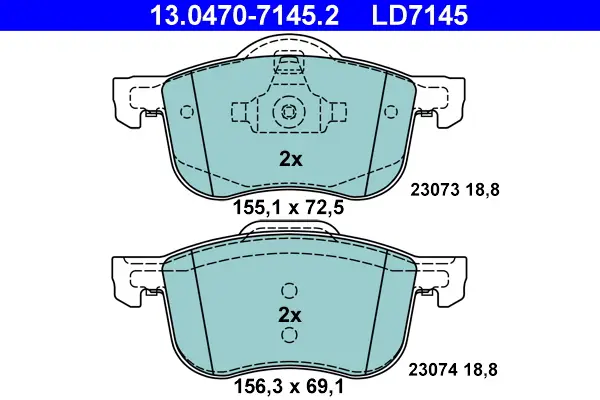 ATE 13.0470-7145.2 - Bremsbelagsatz, Scheibenbremse - ATE Ceramic Knallerangebot