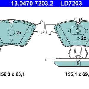 ATE 13.0470-7203.2 - Bremsbelagsatz, Scheibenbremse - ATE Ceramic Garantierte Lieferung