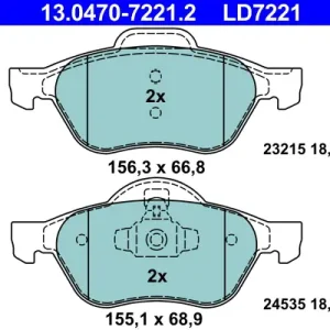 Beliebt ATE 13.0470-7221.2 - Bremsbelagsatz, Scheibenbremse - ATE Ceramic