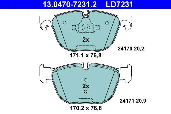 ATE 13.0470-7231.2 - Bremsbelagsatz, Scheibenbremse - ATE Ceramic Saisonangebot