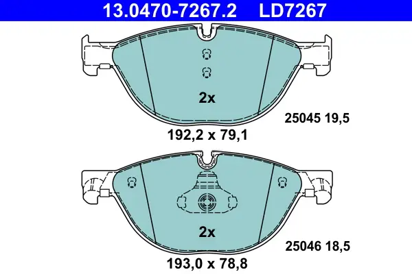 Nur Für Kurze Zeit ATE 13.0470-7267.2 - Bremsbelagsatz, Scheibenbremse - ATE Ceramic