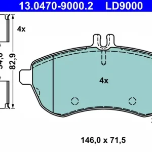 Schneller Versand ATE 13.0470-9000.2 - Bremsbelagsatz, Scheibenbremse - ATE Ceramic