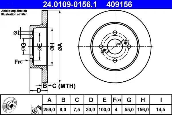 ATE 24.0109-0156.1 - Bremsscheibe Kracherpreis