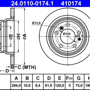 Knallerangebot ATE 24.0110-0174.1 - Bremsscheibe