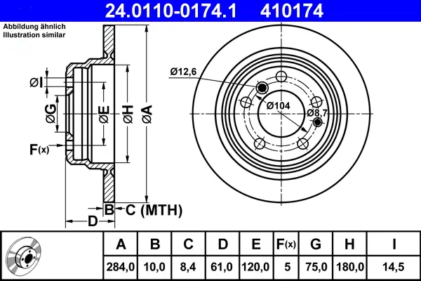 Knallerangebot ATE 24.0110-0174.1 - Bremsscheibe