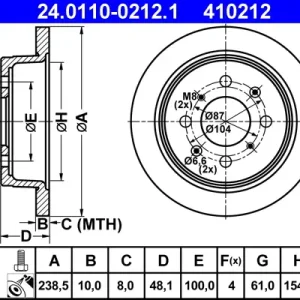 Markenprodukt ATE 24.0110-0212.1 - Bremsscheibe
