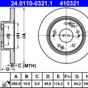 Online Kaufen ATE 24.0110-0321.1 - Bremsscheibe