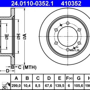 Top-Angebot ATE 24.0110-0352.1 - Bremsscheibe