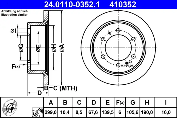 Top-Angebot ATE 24.0110-0352.1 - Bremsscheibe